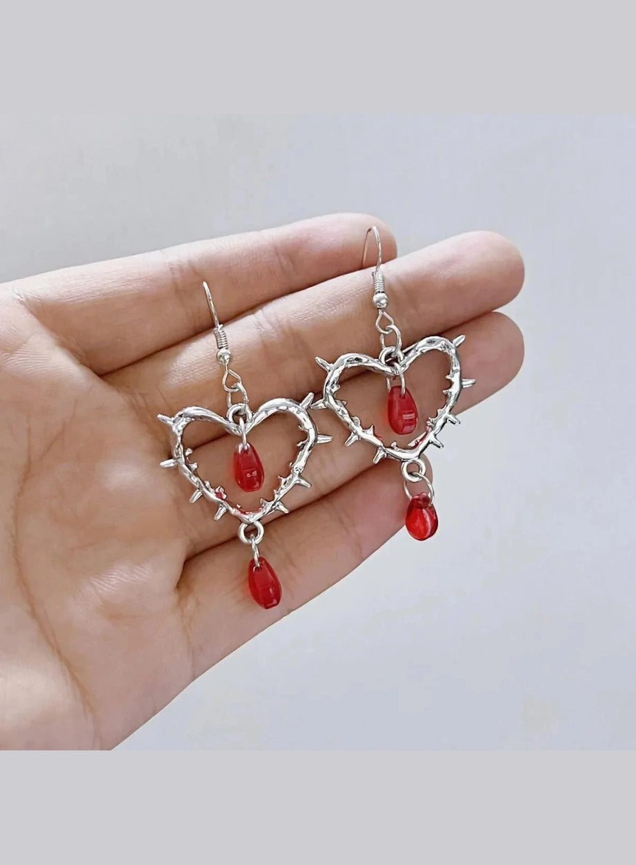 Y2k Punk Heart Earrings Women Fashion