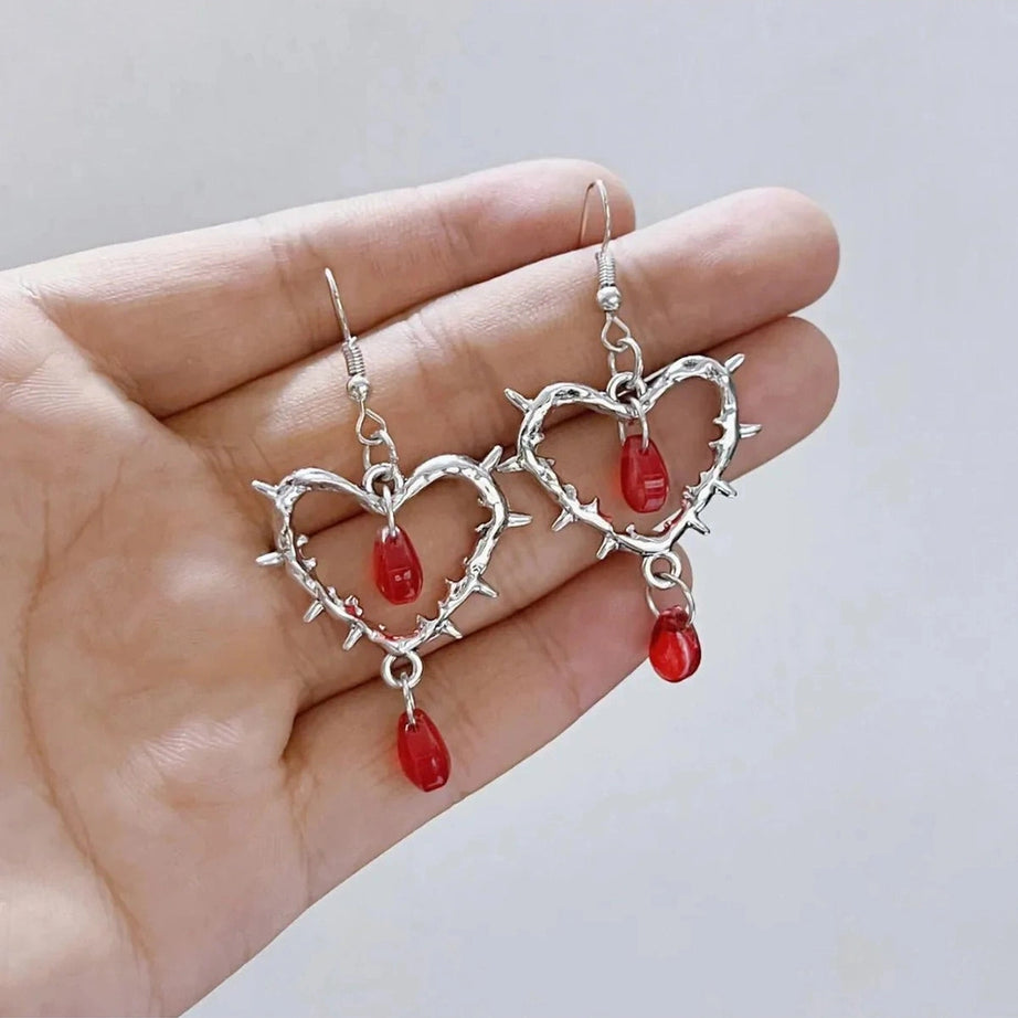 Y2k Punk Heart Earrings Women Fashion