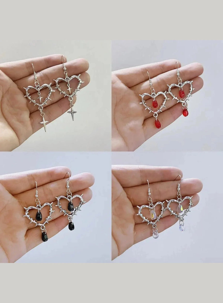 Y2k Punk Heart Earrings Women Fashion