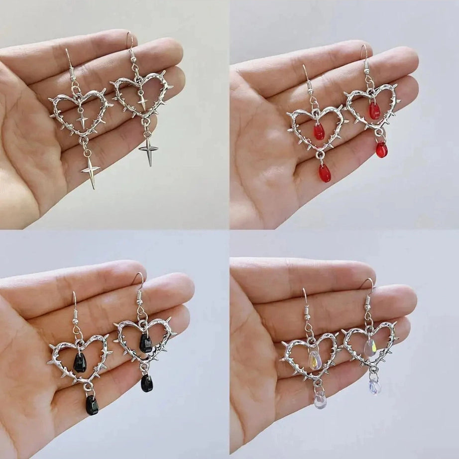 Y2k Punk Heart Earrings Women Fashion