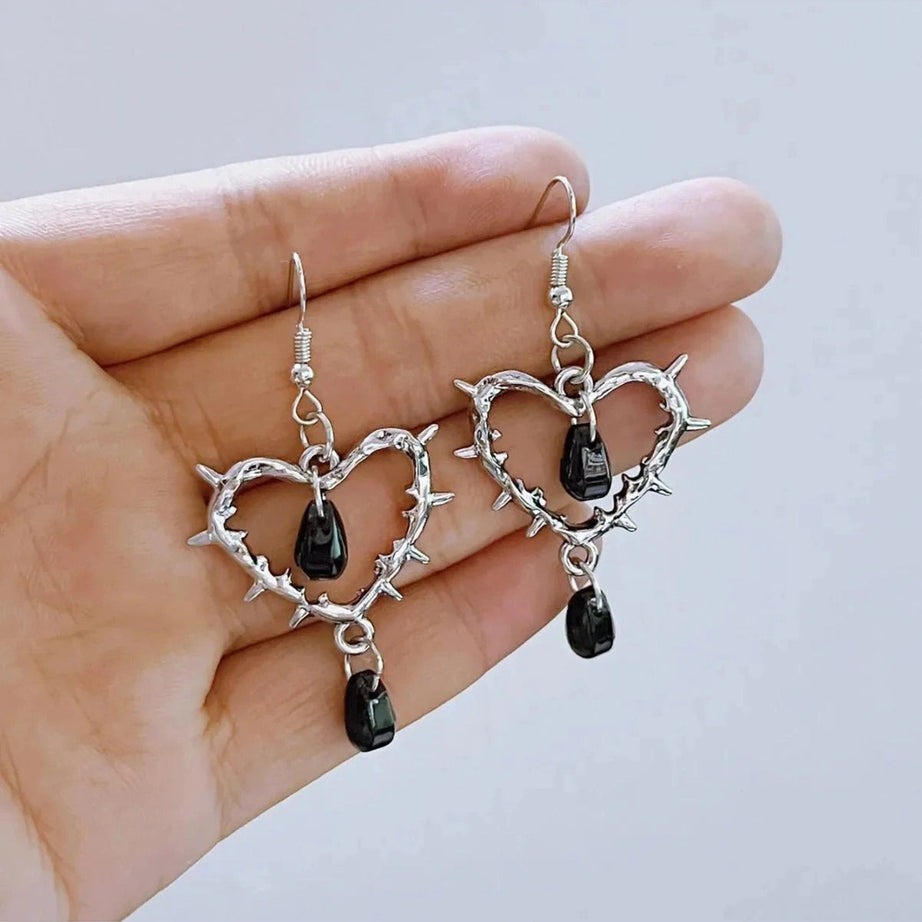 Y2k Punk Heart Earrings Women Fashion