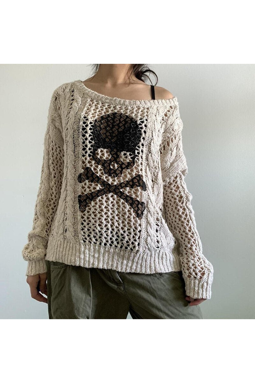Y2k Punk Hollow Out Knitted Sweater