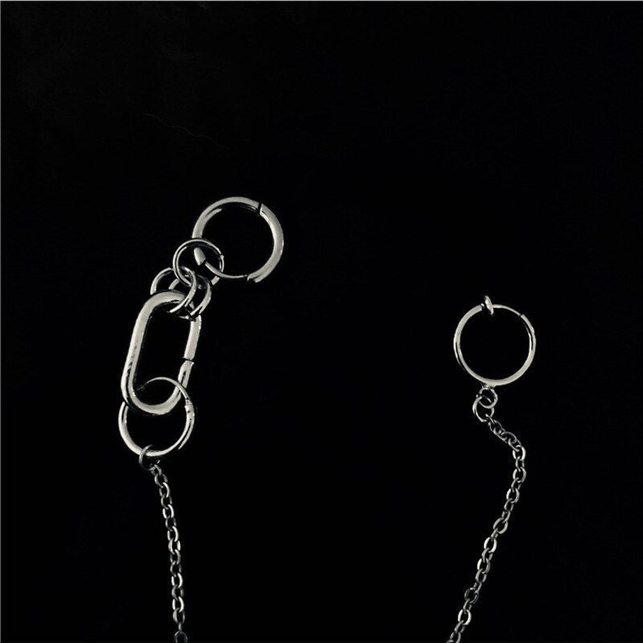 Y2k Punk Long Tassel Hoop Earrings