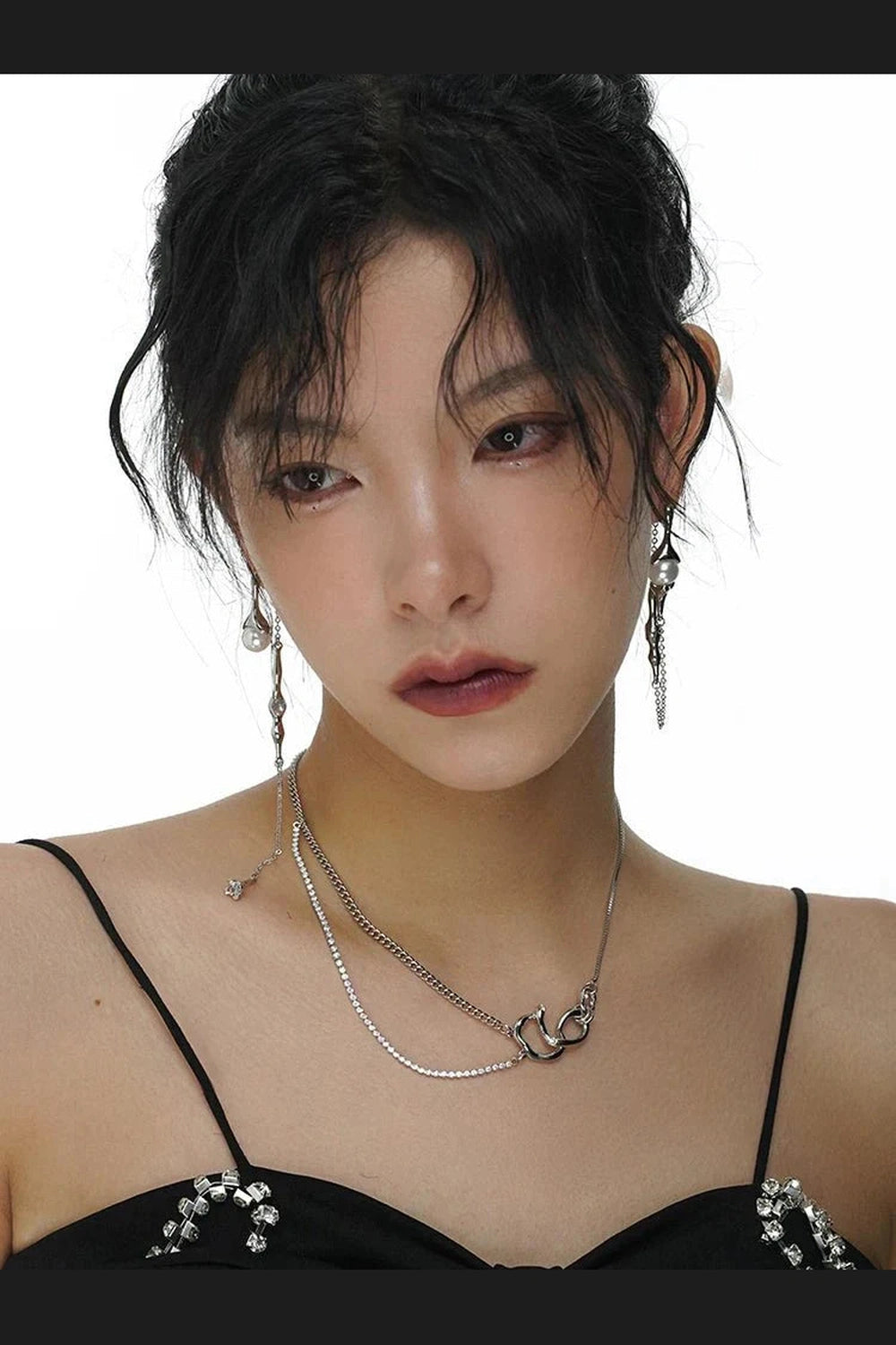 Y2k Punk Pearl Tassel Drop Earrings