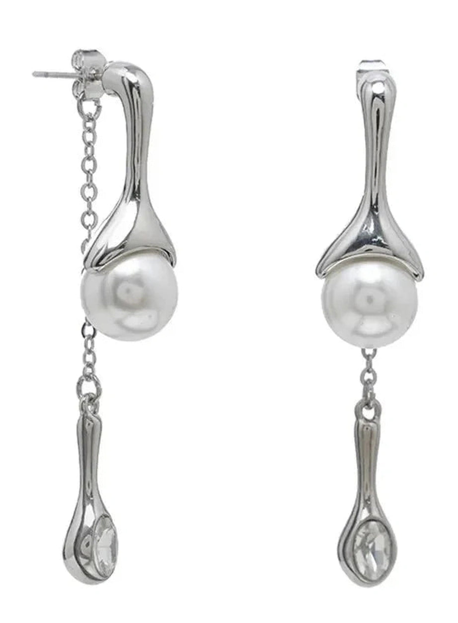 Y2k Punk Pearl Tassel Drop Earrings