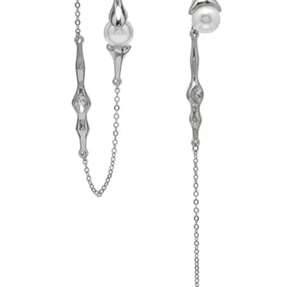 Y2k Punk Pearl Tassel Drop Earrings
