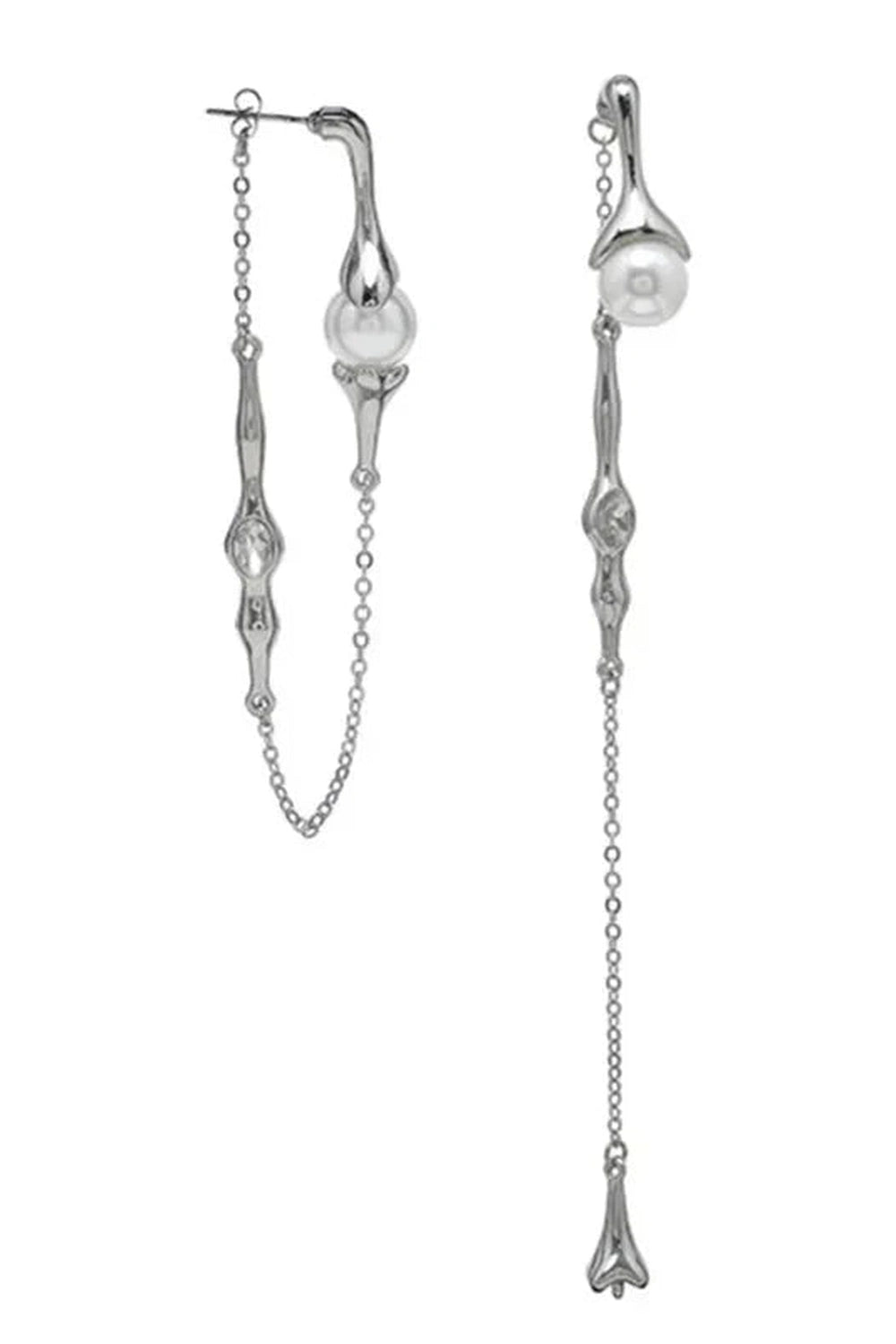 Y2k Punk Pearl Tassel Drop Earrings