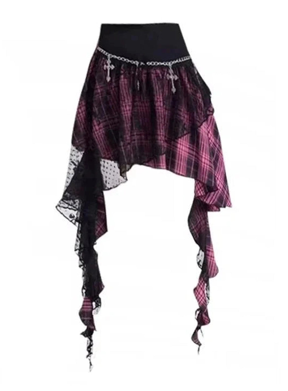Y2k Punk Princess Asymmetrical Skirt