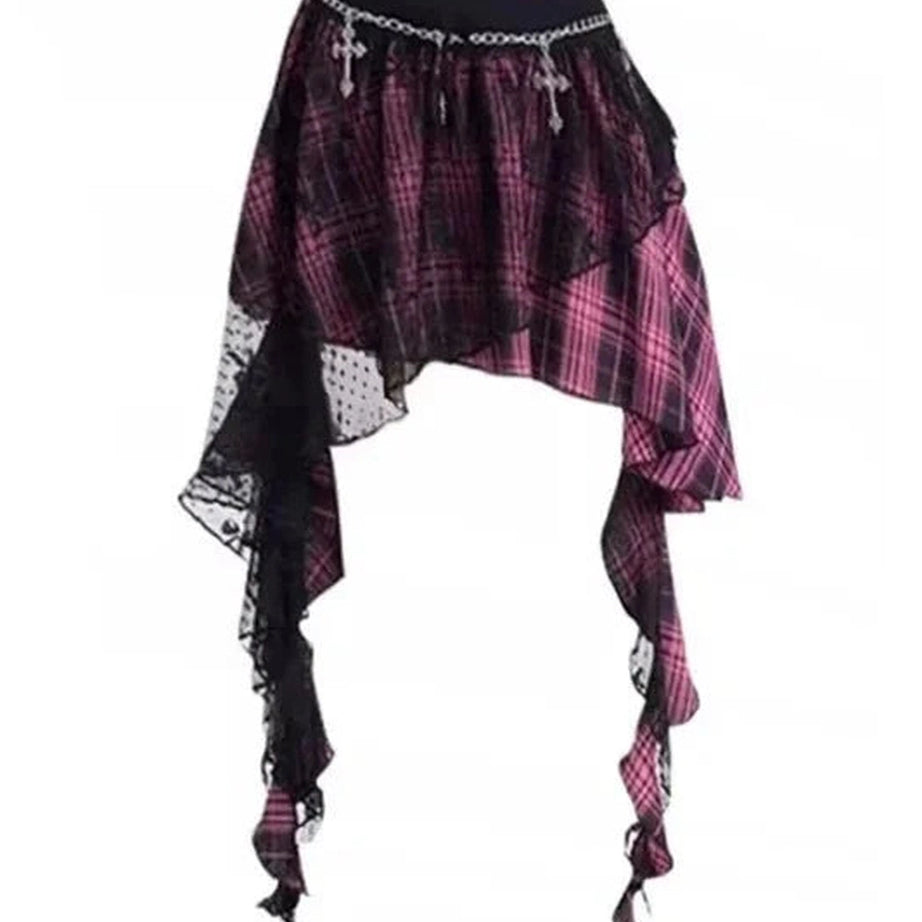 Y2k Punk Princess Asymmetrical Skirt