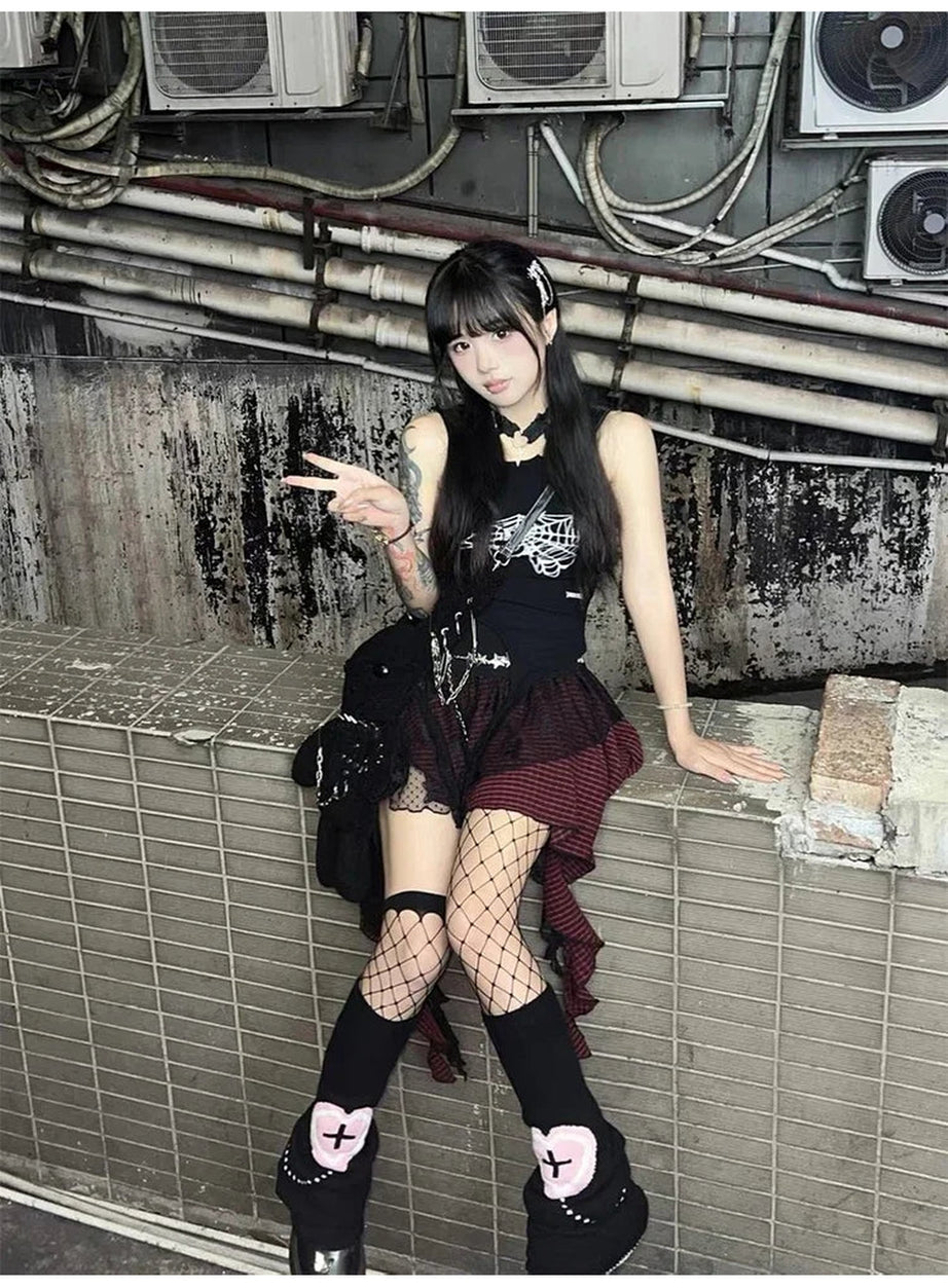 Y2k Punk Princess Asymmetrical Skirt