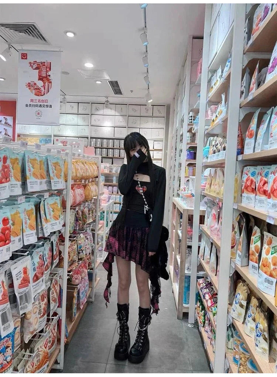 Y2k Punk Princess Asymmetrical Skirt