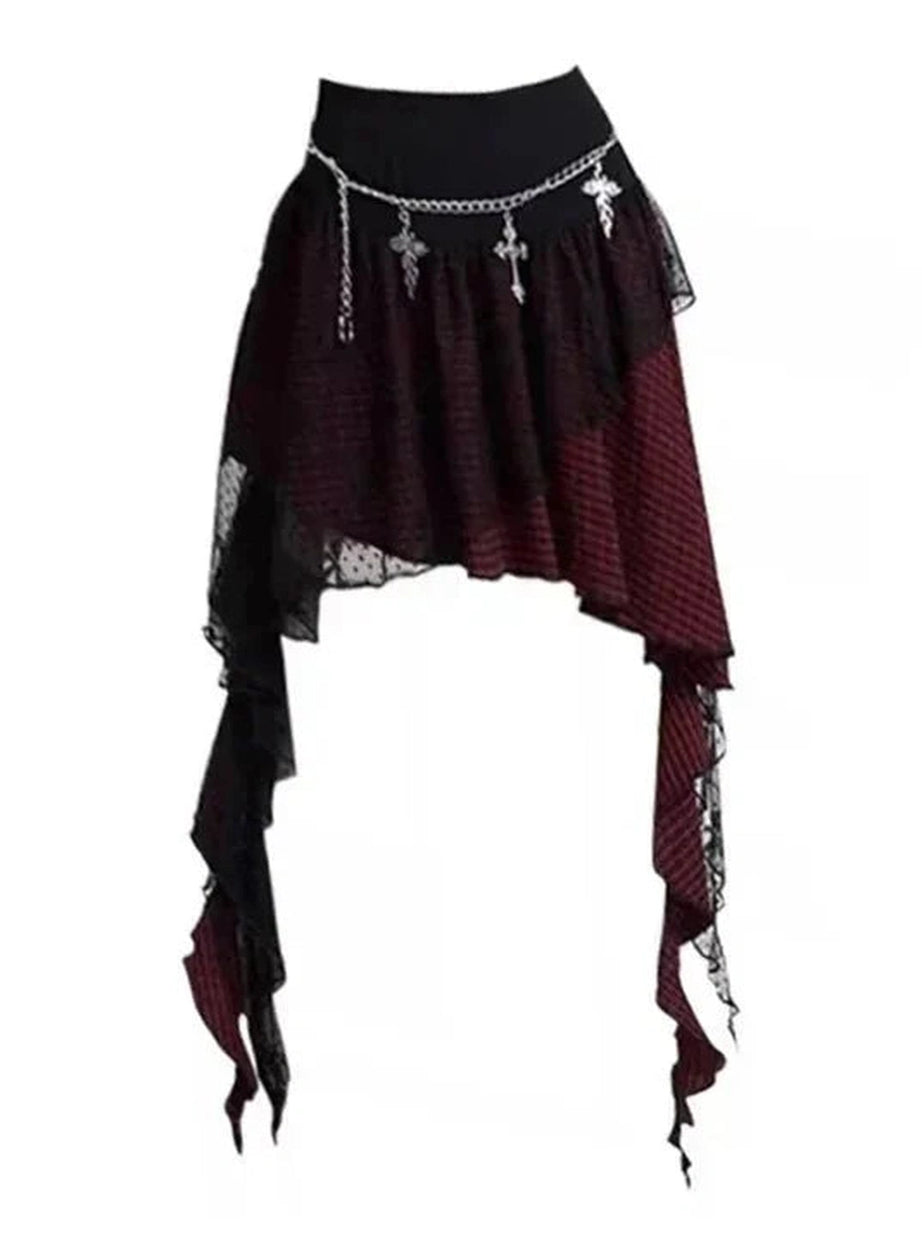 Y2k Punk Princess Asymmetrical Skirt