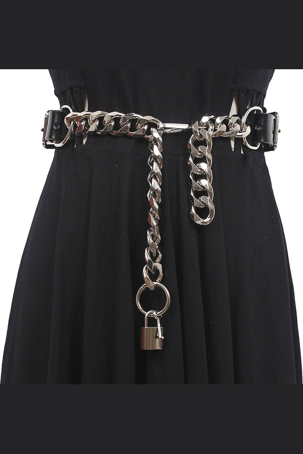 Y2k Punk Pu Leather Metal Chain Belt