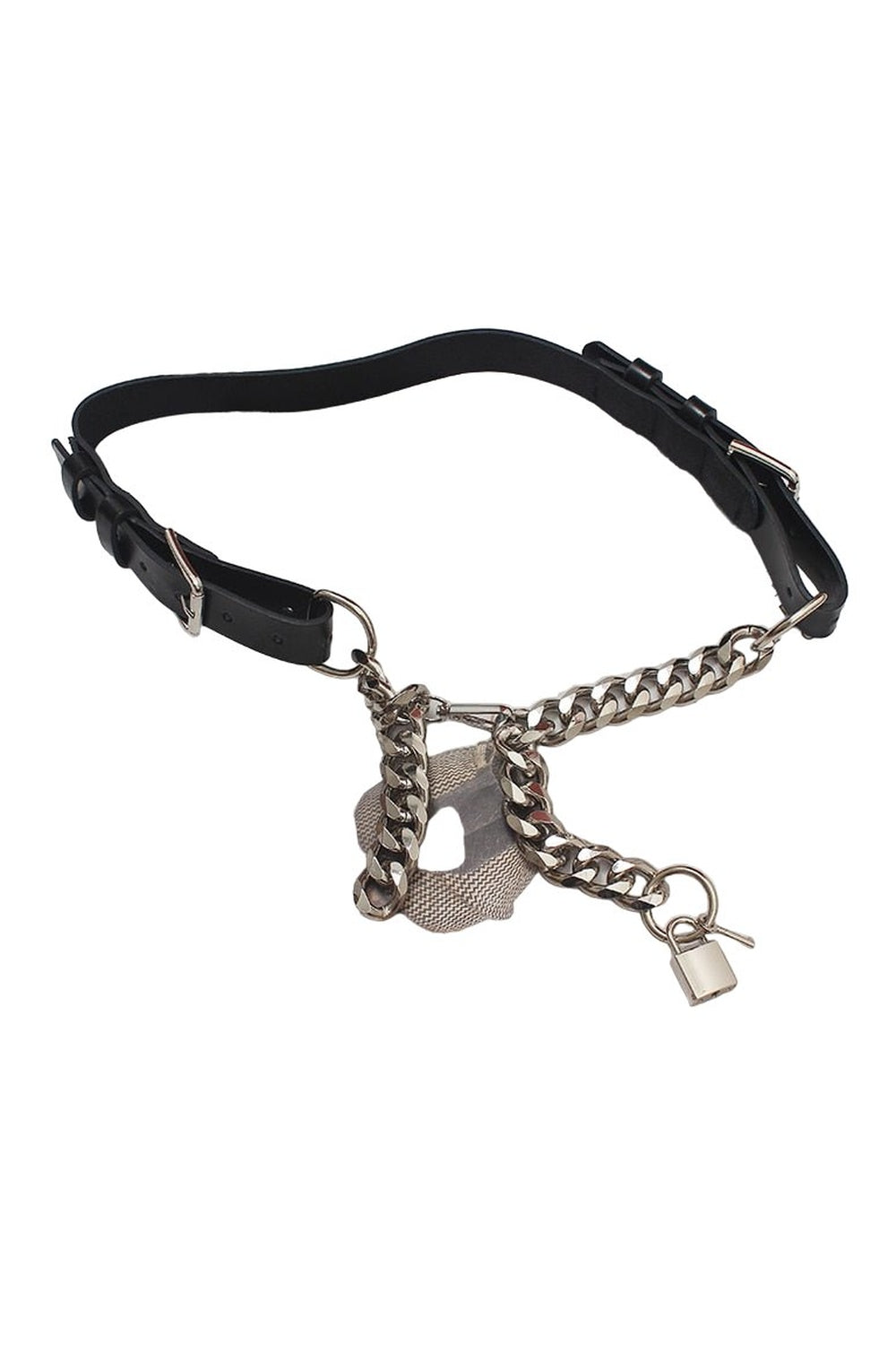Y2k Punk Pu Leather Metal Chain Belt