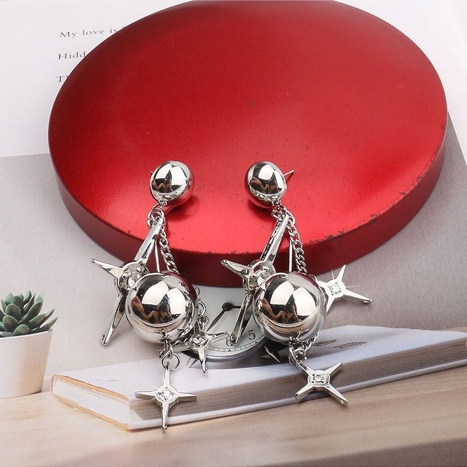 Y2k Punk Star Crystal Earrings