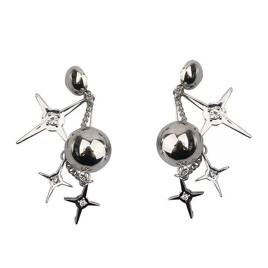 Y2k Punk Star Crystal Earrings