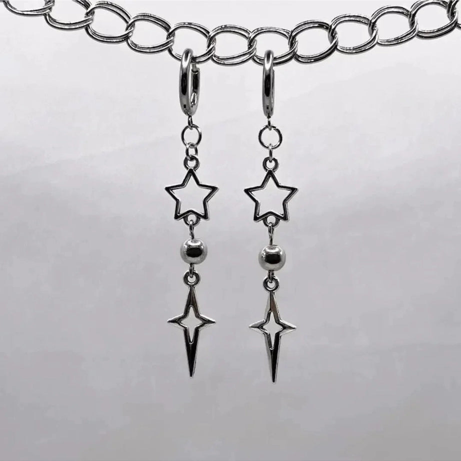 Y2k Punk Star Pendant Earhook Earrings