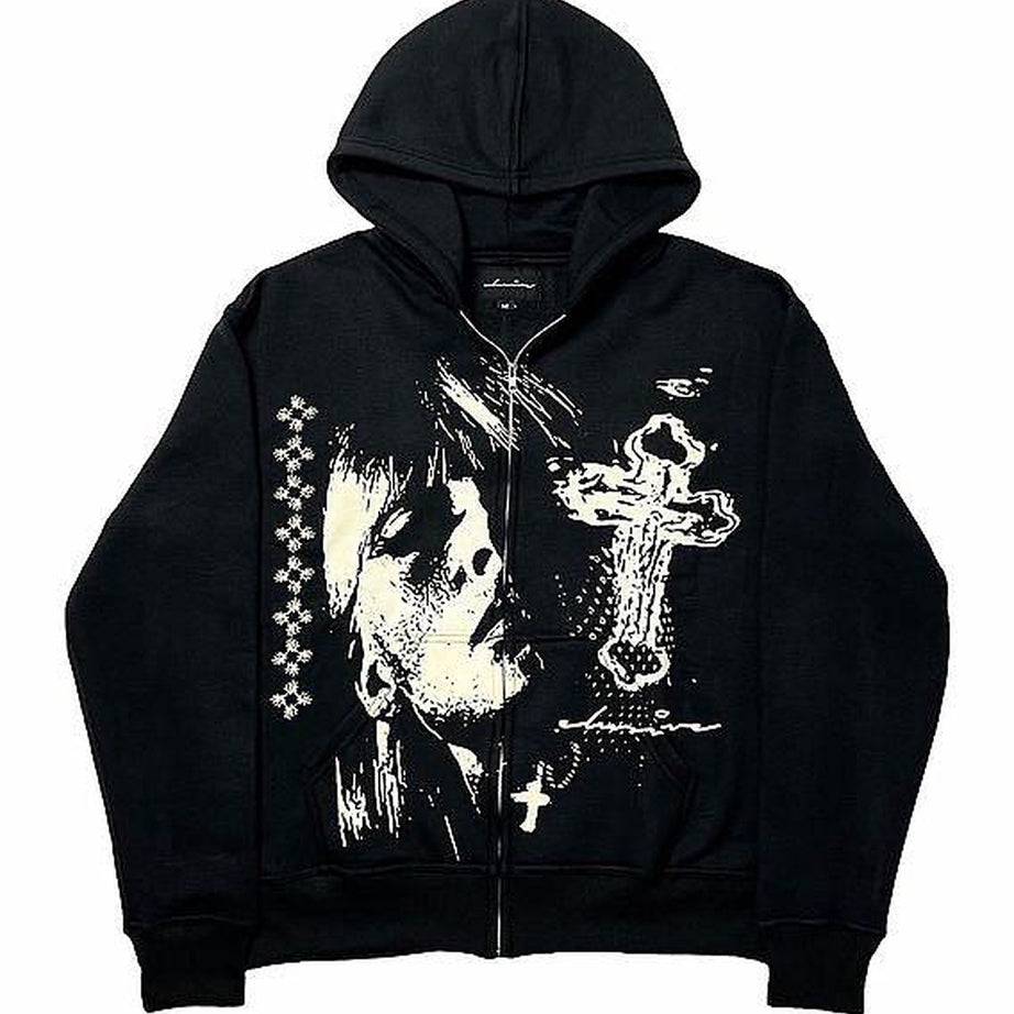 Y2k Punk Zipper Couple Sweatshirt