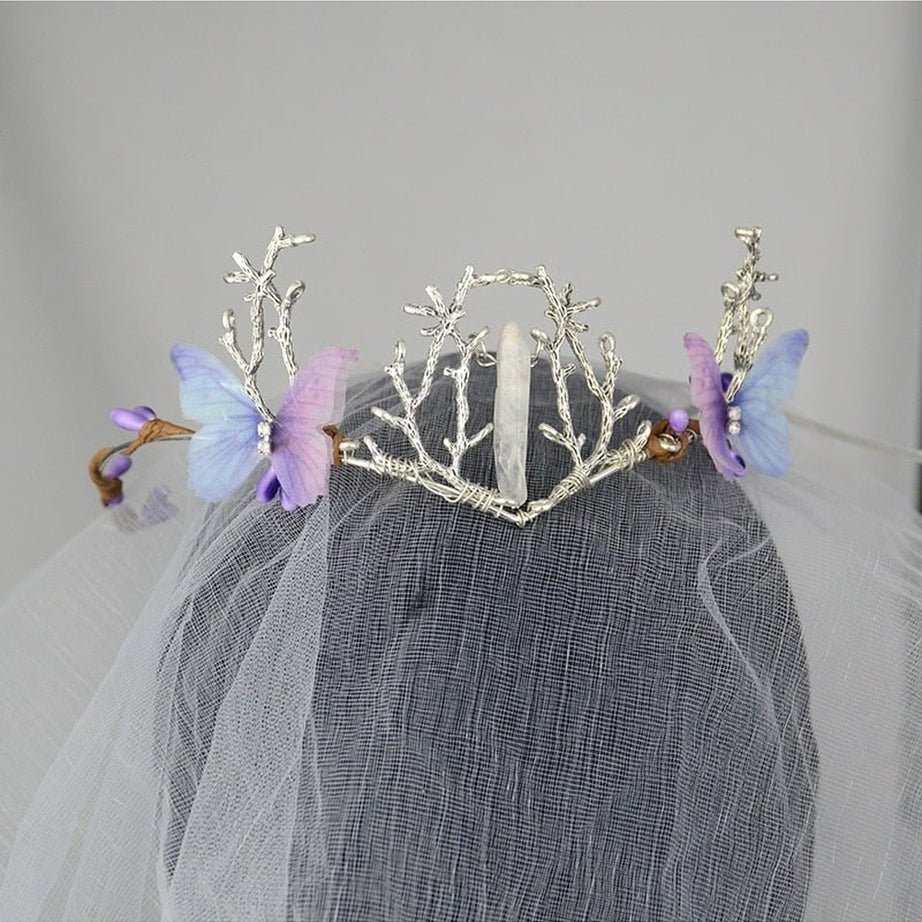 Y2k Purple Butterfly Fairy Crown