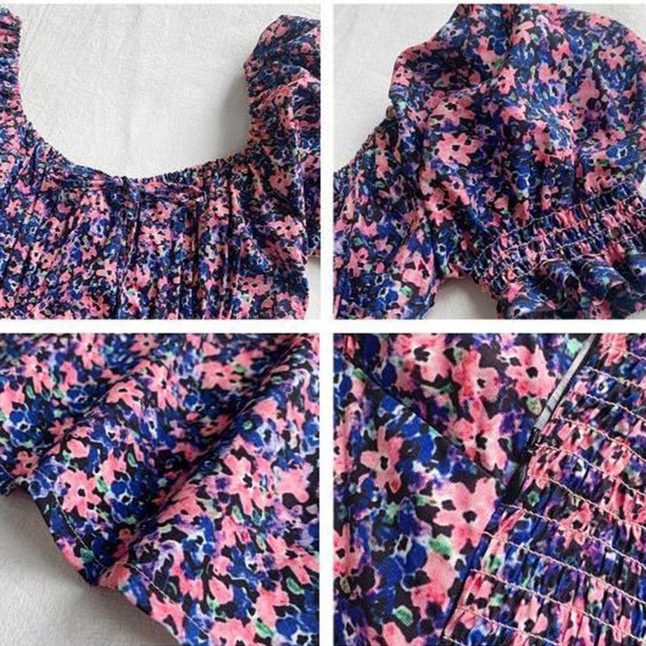 Y2k Purple Floral Dress