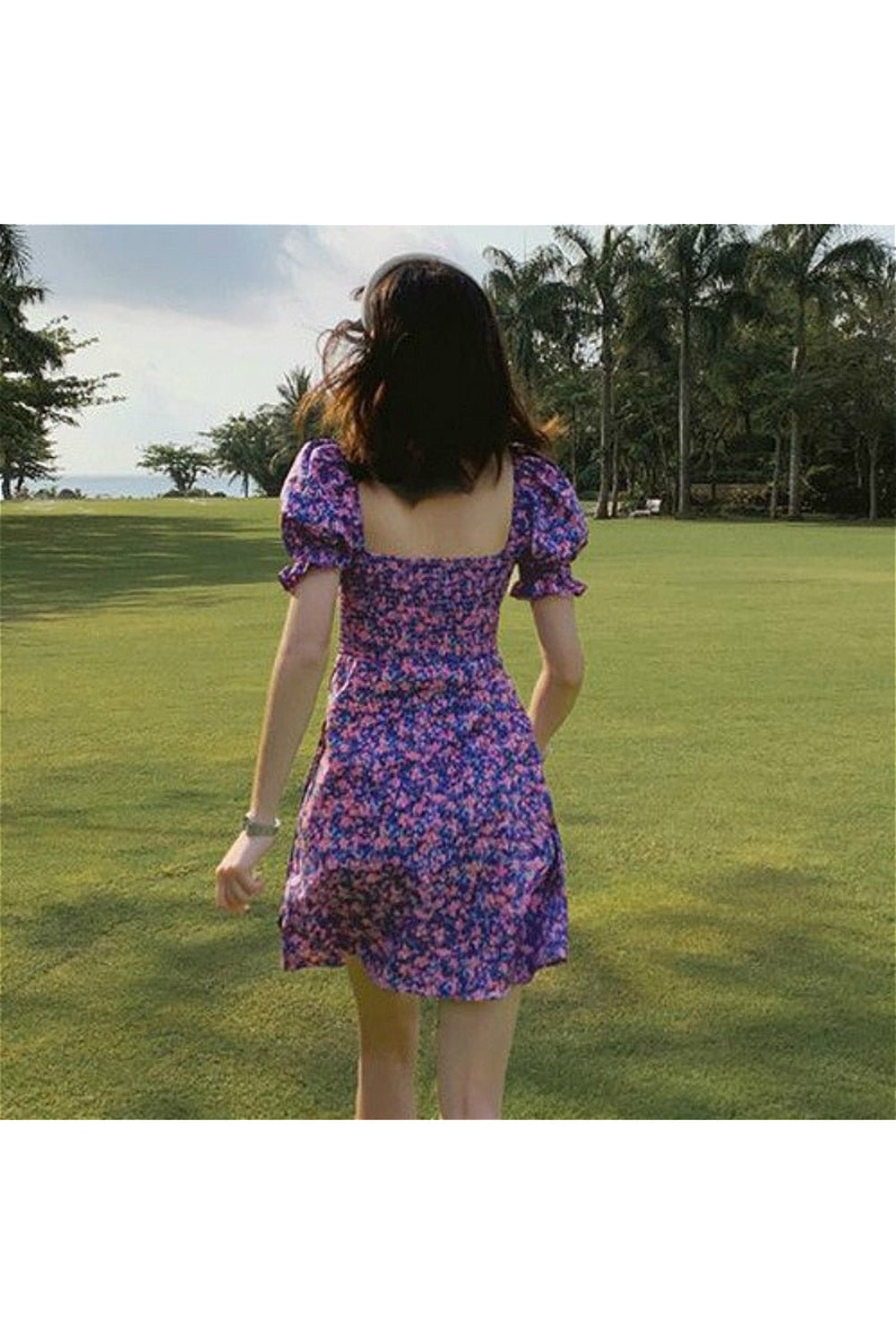 Y2k Purple Floral Dress