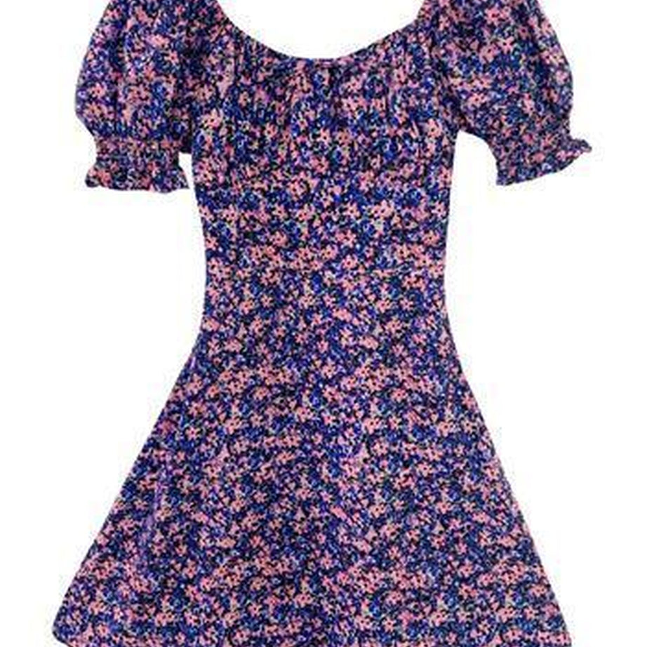 Y2k Purple Floral Dress