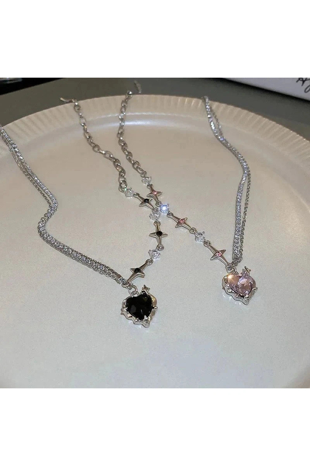 Y2k Purple Heart Pendant Necklace