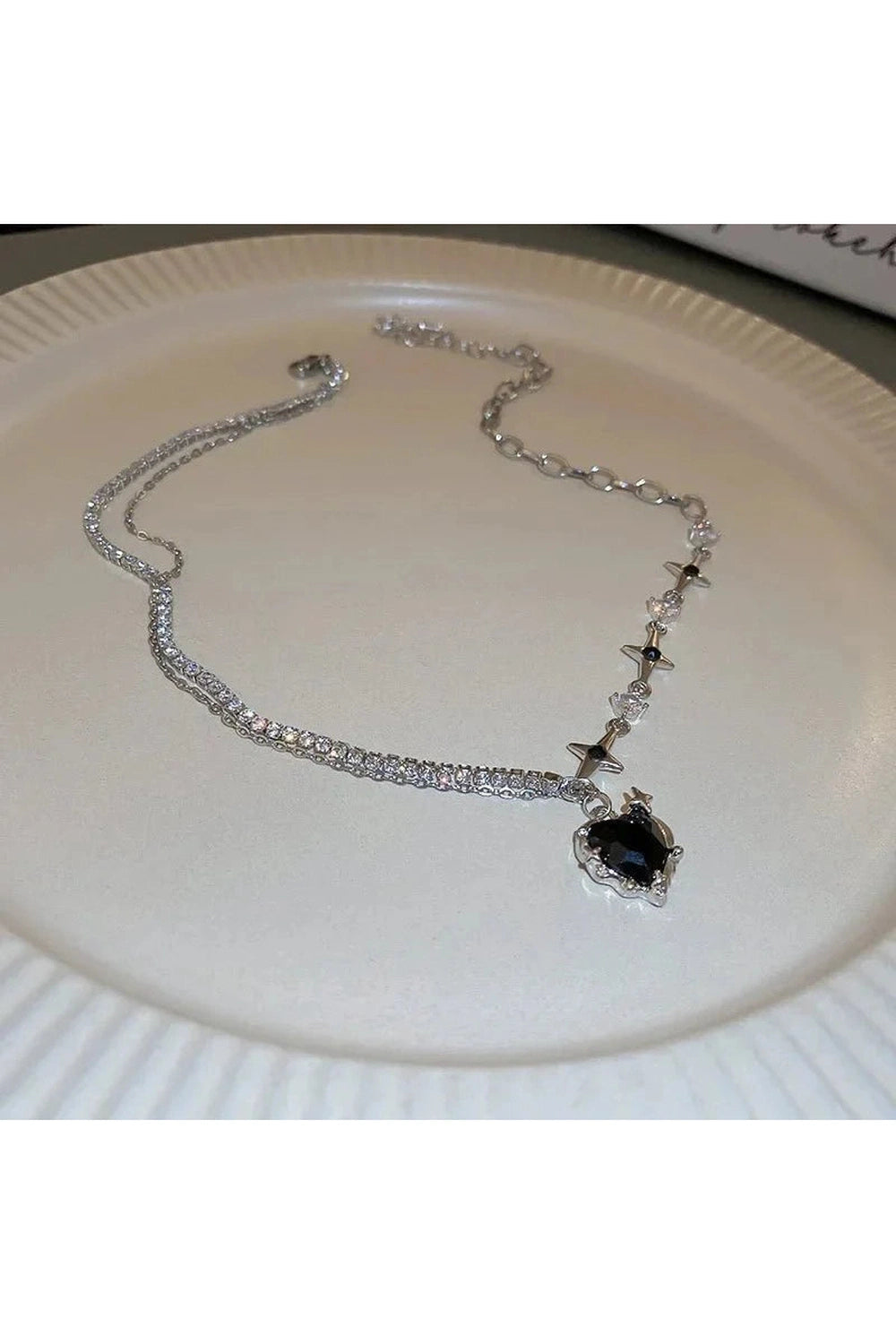 Y2k Purple Heart Pendant Necklace