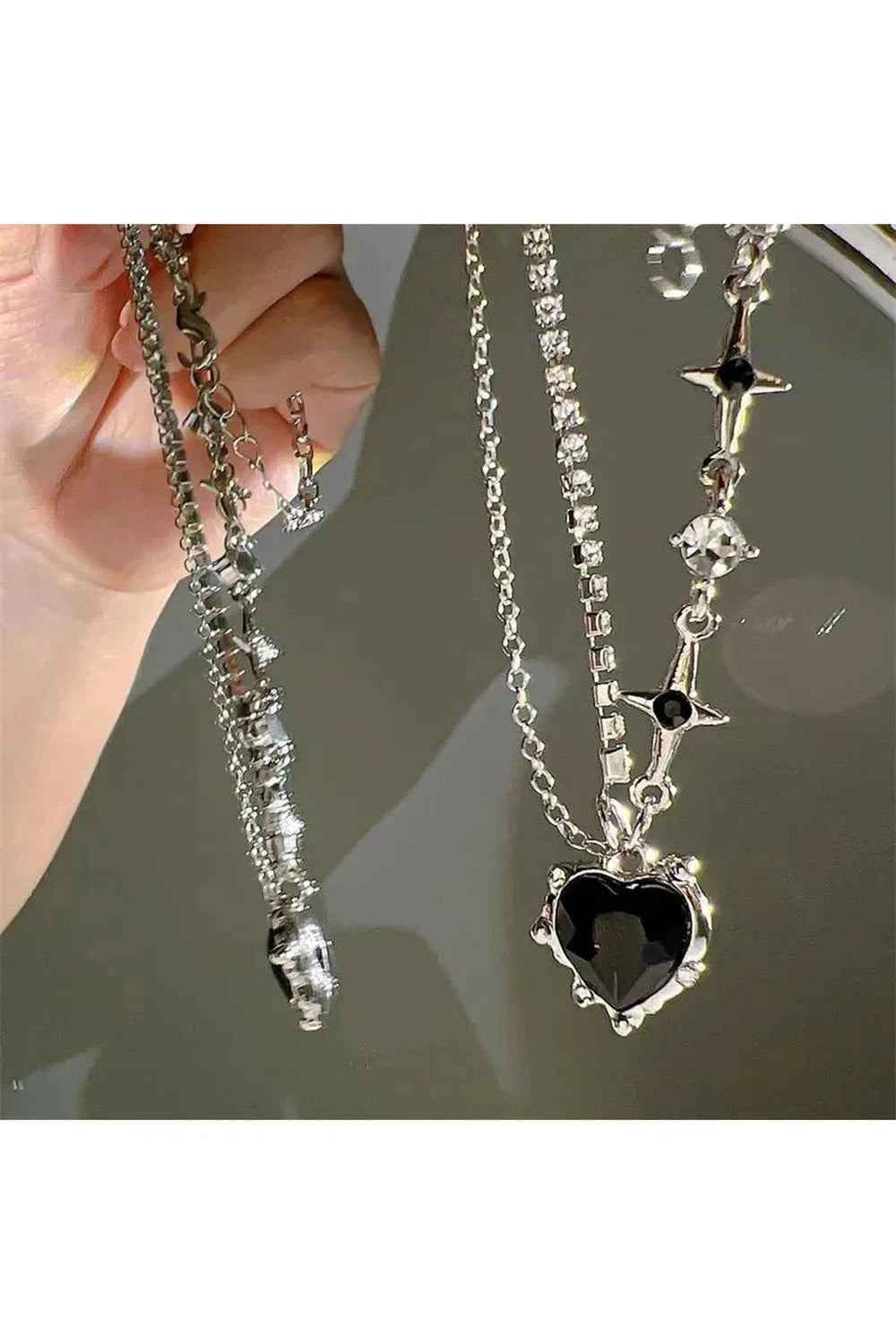 Y2k Purple Heart Pendant Necklace