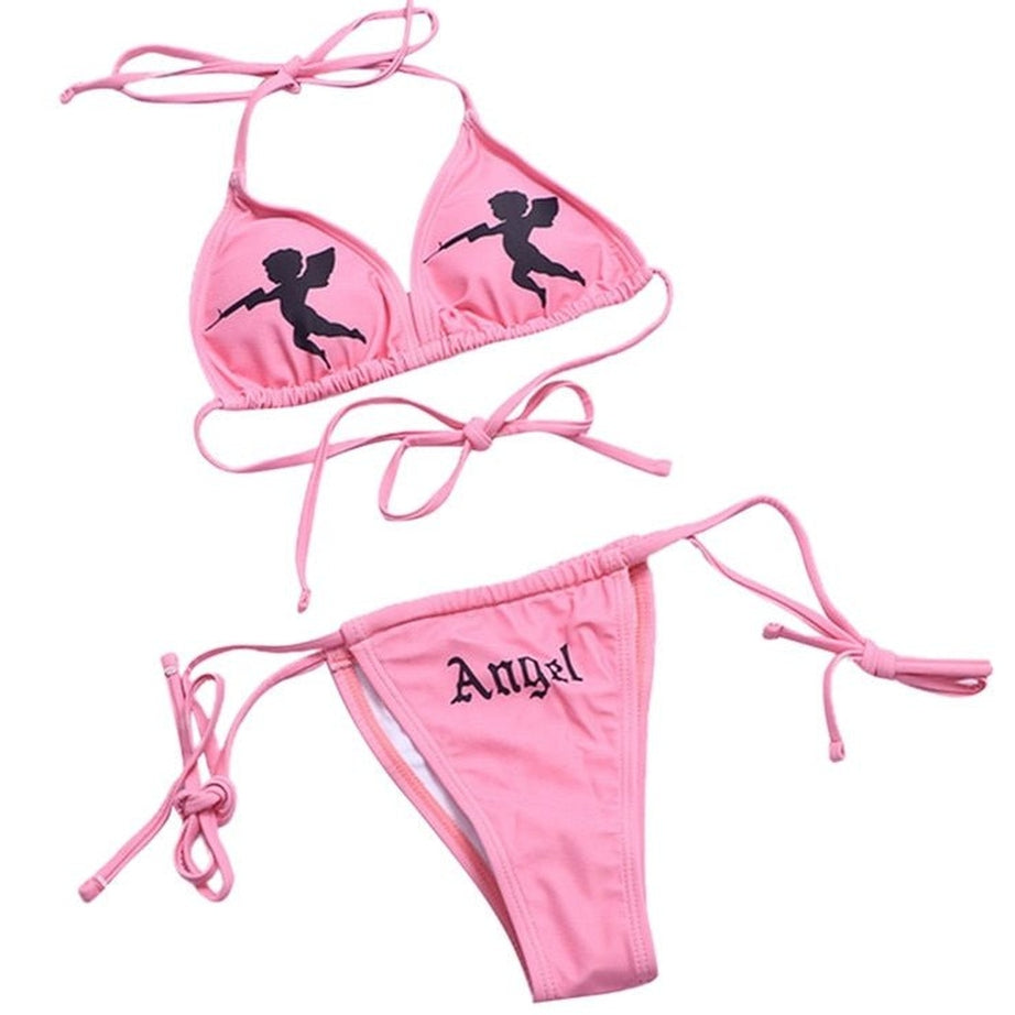 Y2k Push Angel 2pcs Bikini Set