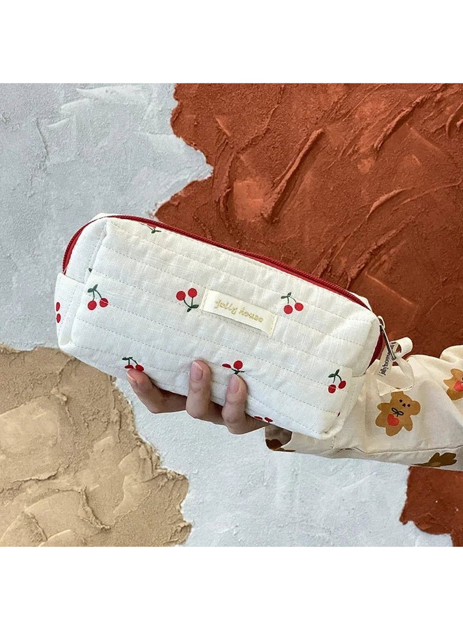 Y2k Quilted Cherry Travel Bag