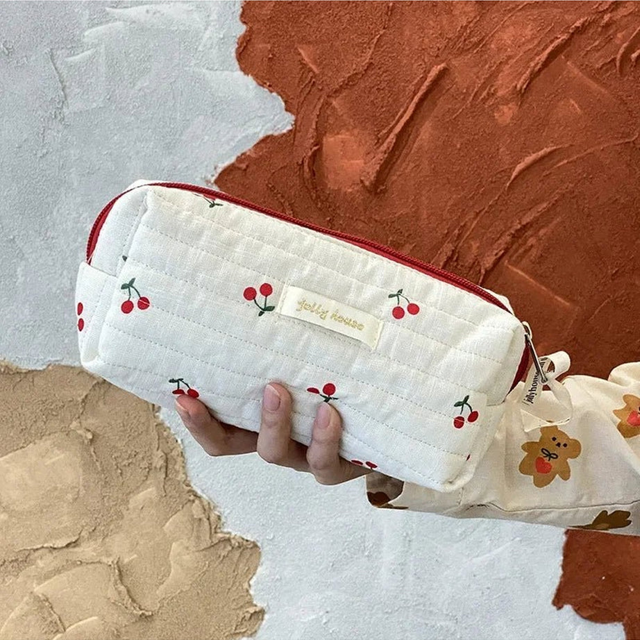 Y2k Quilted Cherry Travel Bag