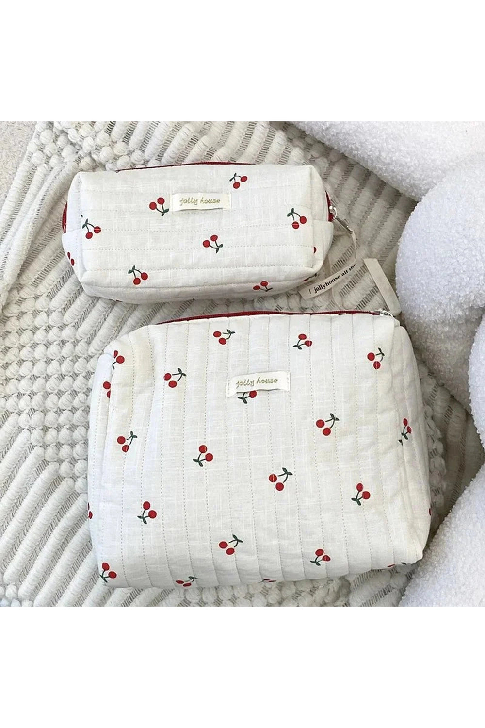 Y2k Quilted Cherry Travel Bag