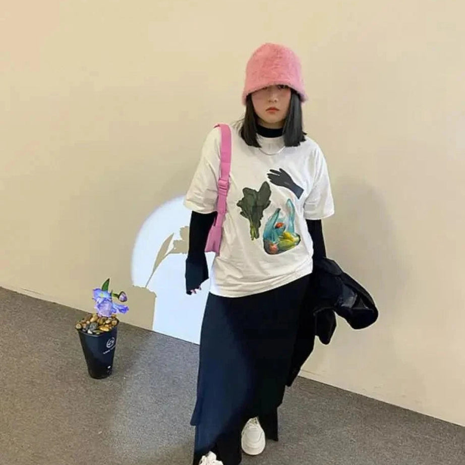 Y2k Quirky Grocery Graphic T-shirt