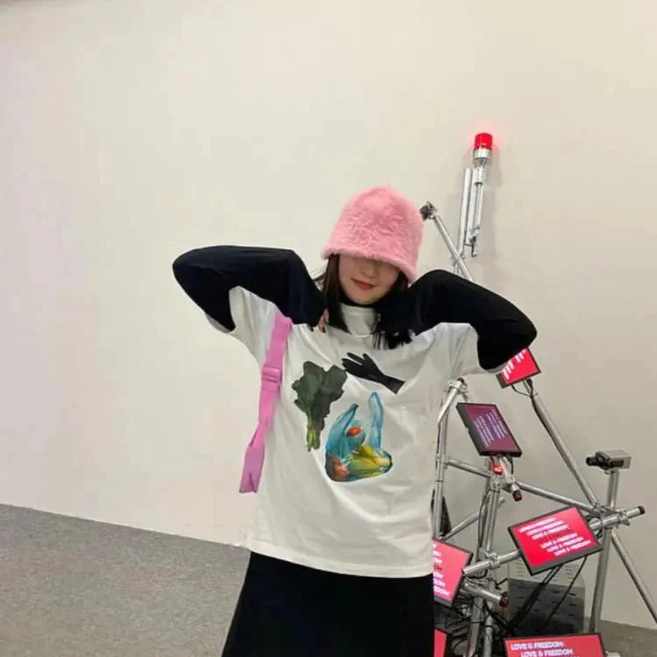 Y2k Quirky Grocery Graphic T-shirt