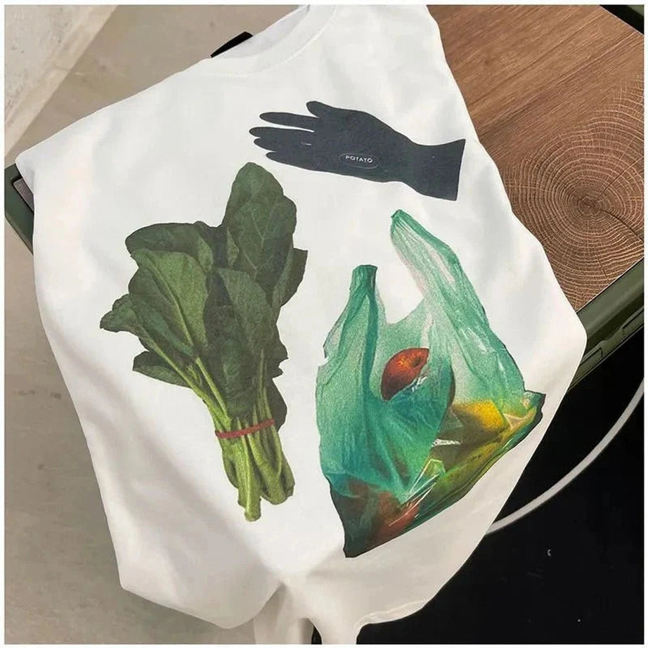 Y2k Quirky Grocery Graphic T-shirt