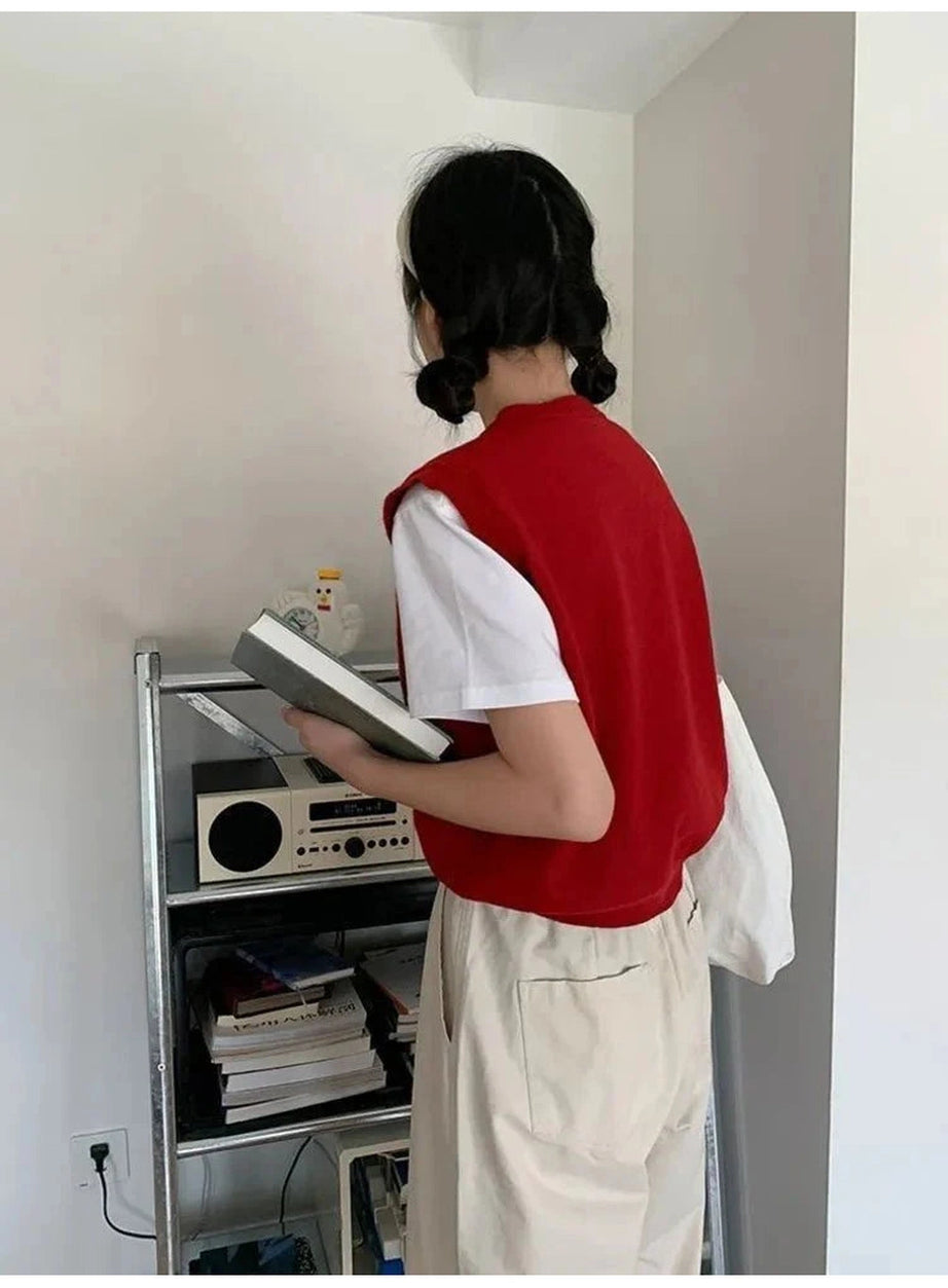 Y2k Rabbit Patch Sweater Vest