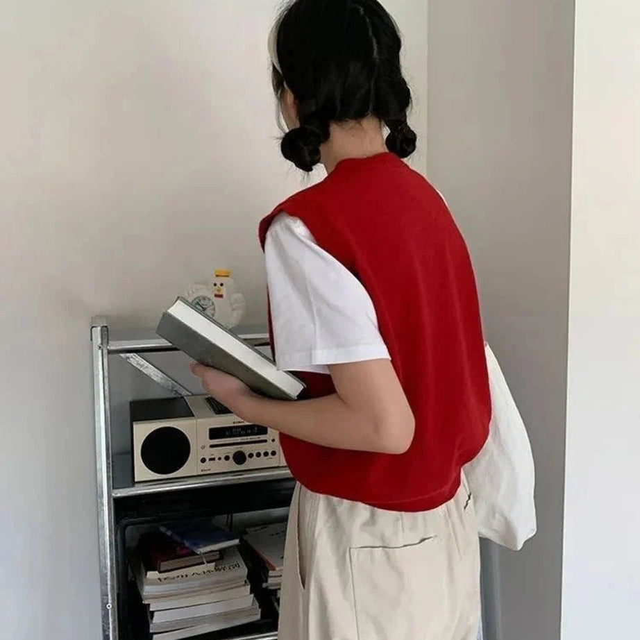 Y2k Rabbit Patch Sweater Vest