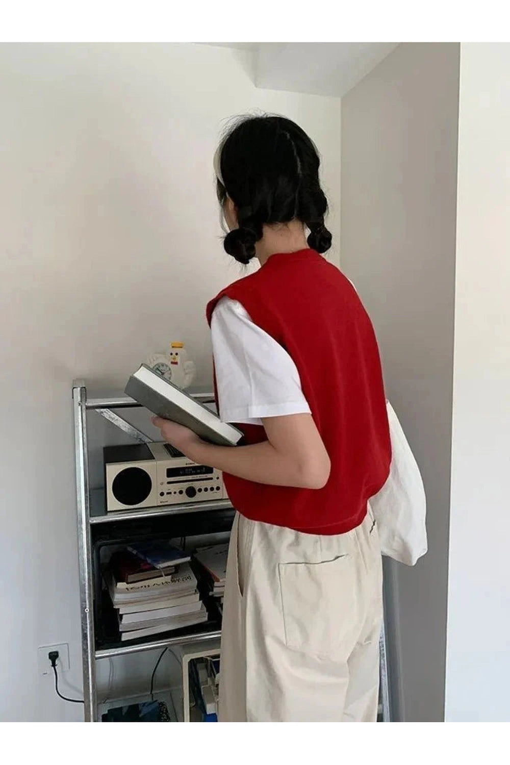 Y2k Rabbit Patch Sweater Vest