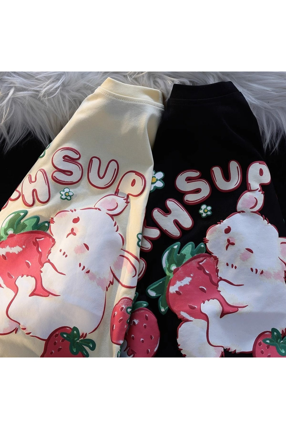 Y2k Rabbit Strawberry Print T-shirt