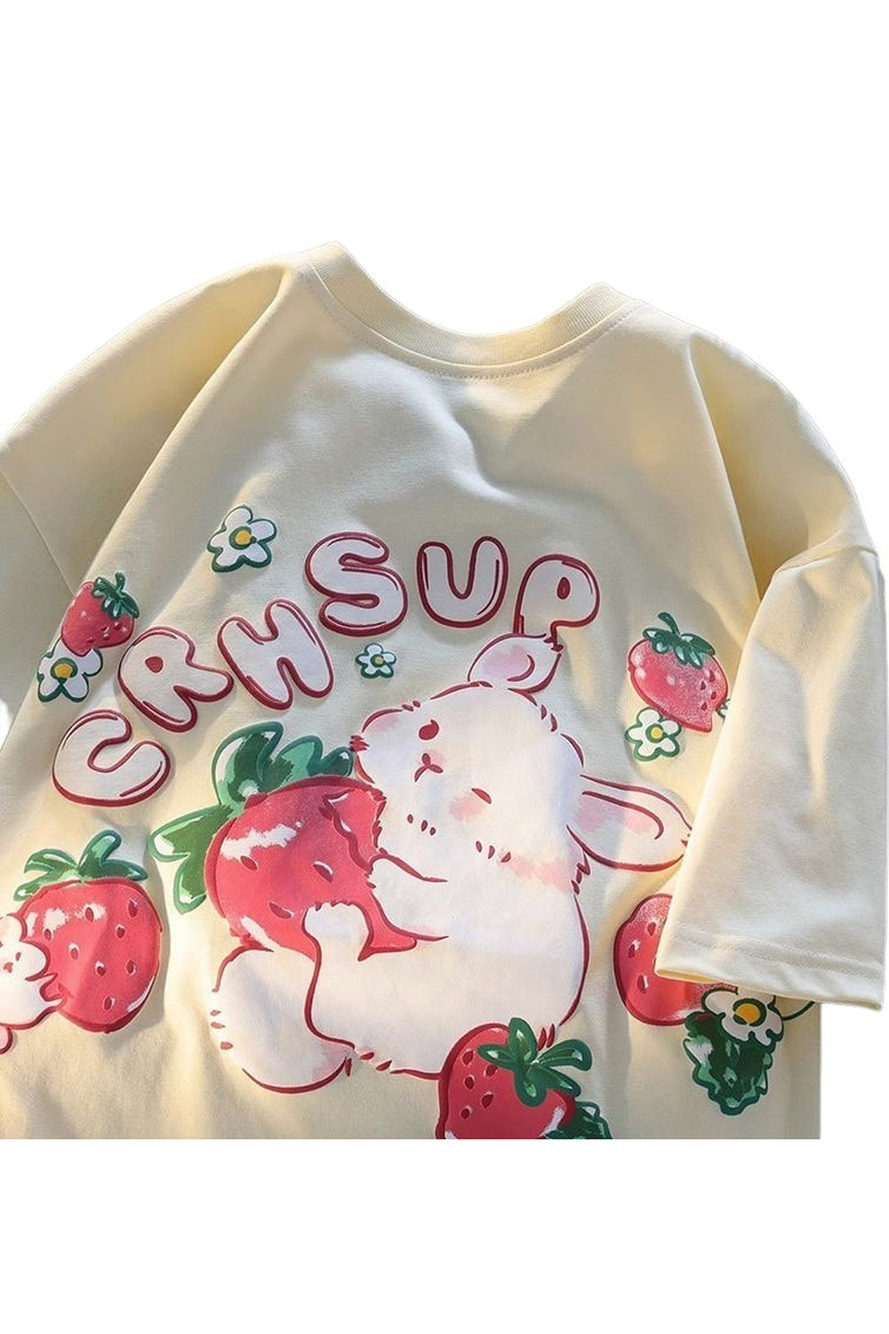 Y2k Rabbit Strawberry Print T-shirt