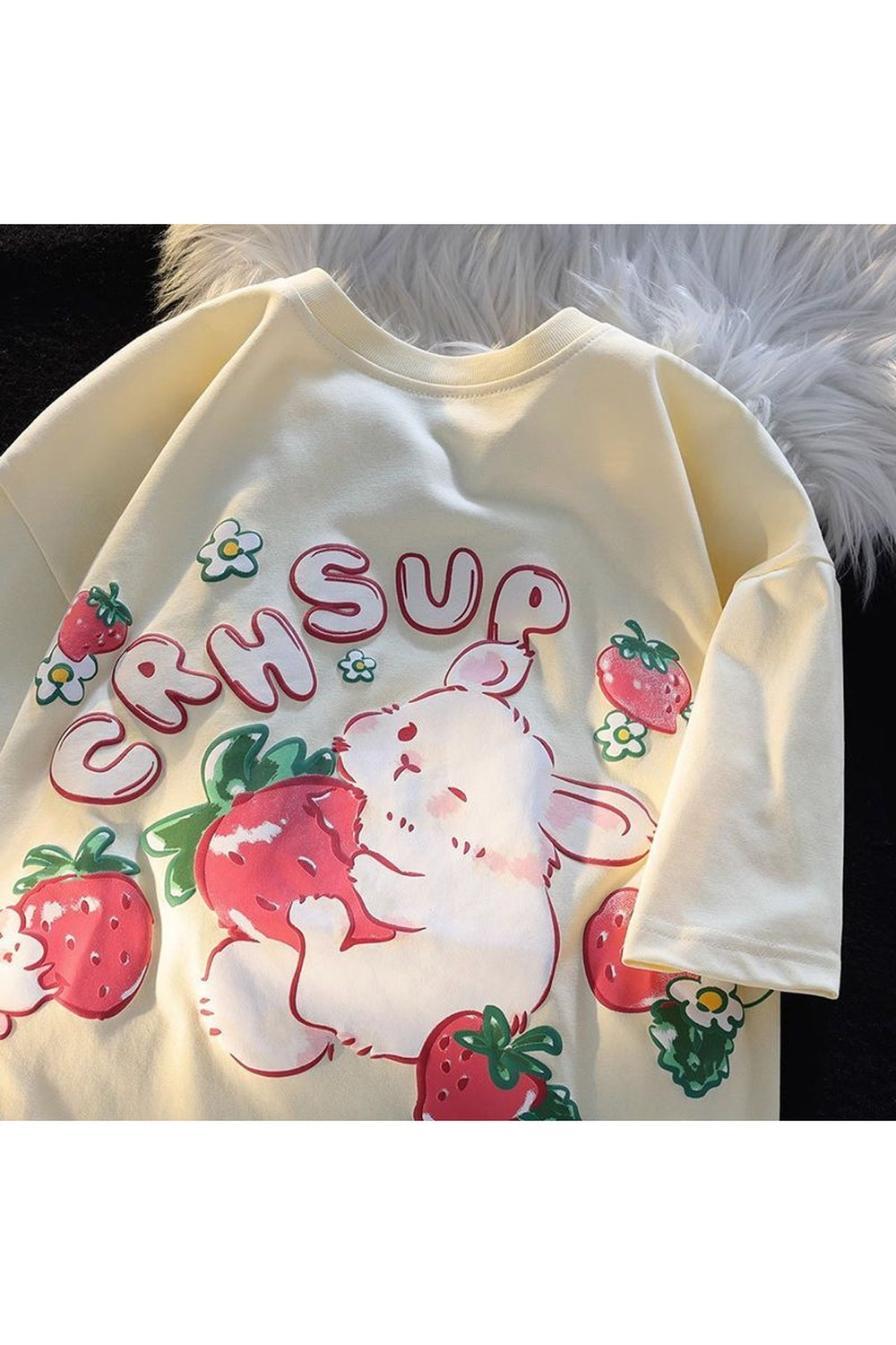 Y2k Rabbit Strawberry Print T-shirt