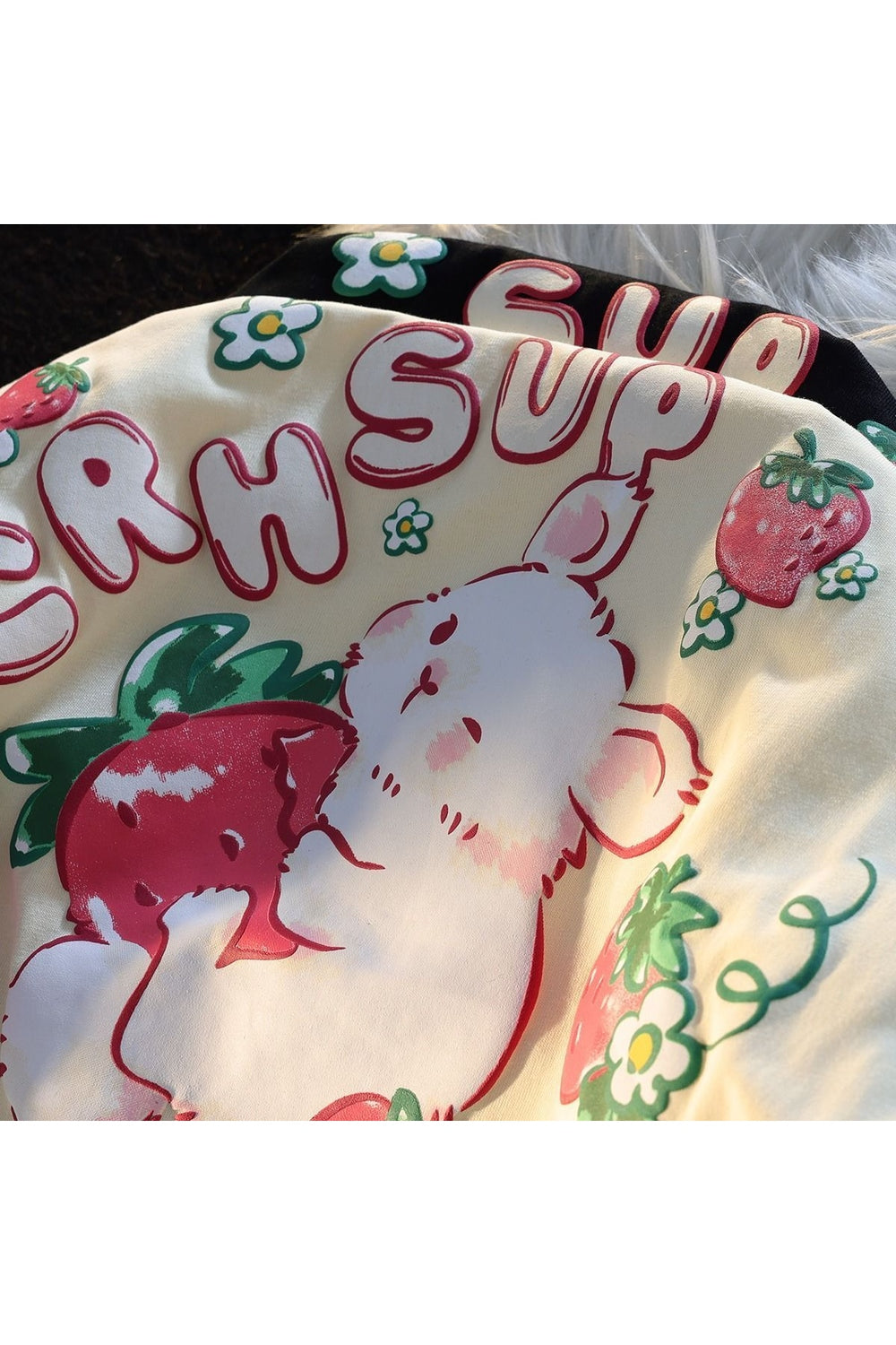 Y2k Rabbit Strawberry Print T-shirt
