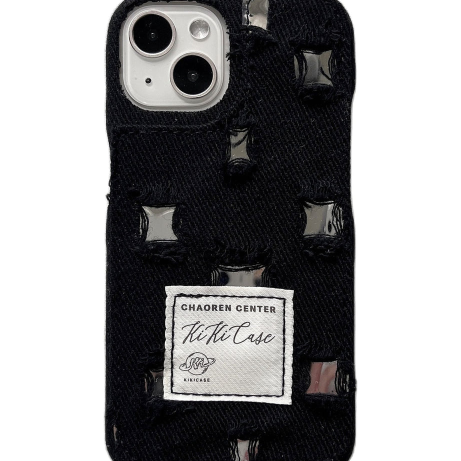 Y2k Ragged Denim Cloth iPhone Case