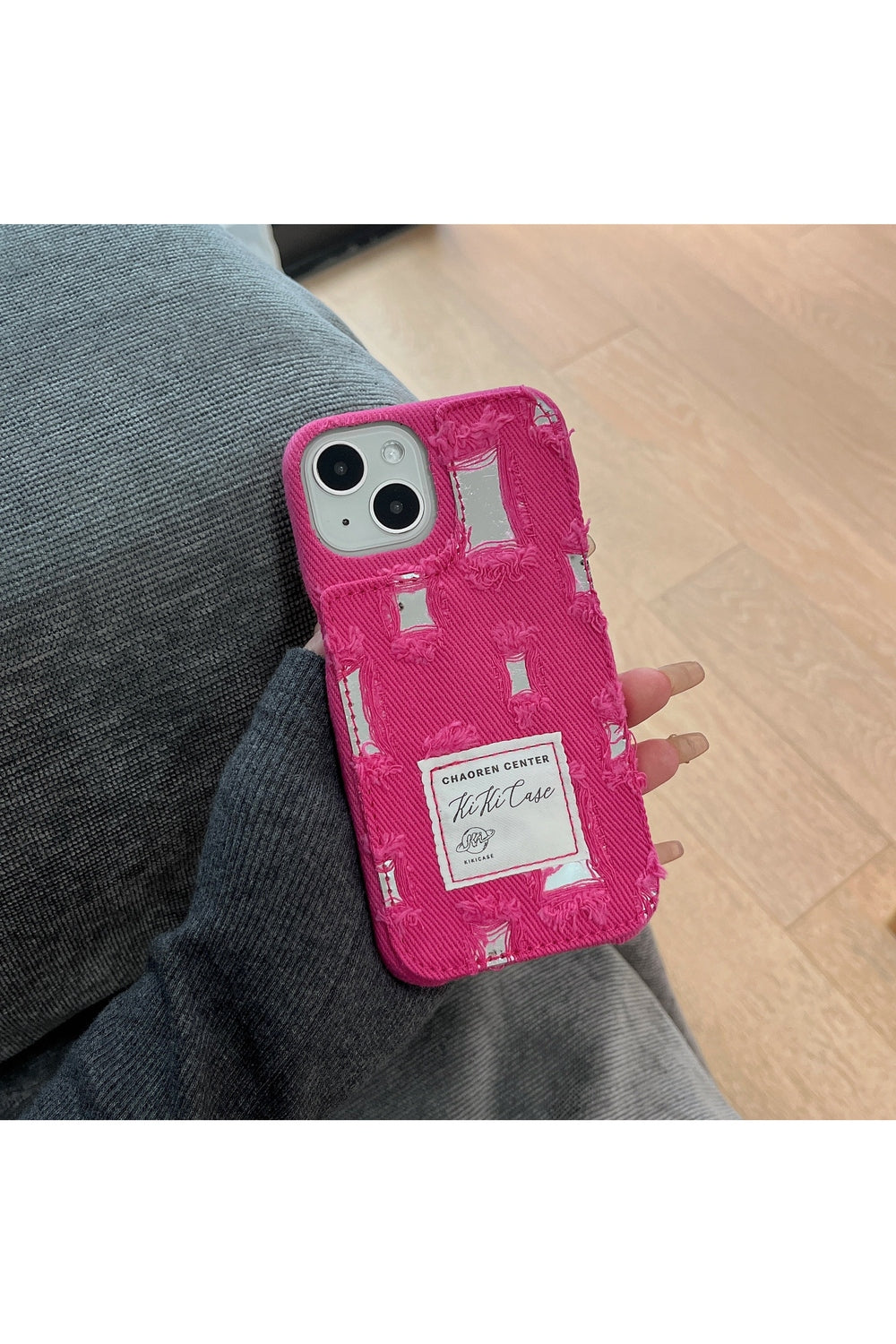 Y2k Ragged Denim Cloth iPhone Case