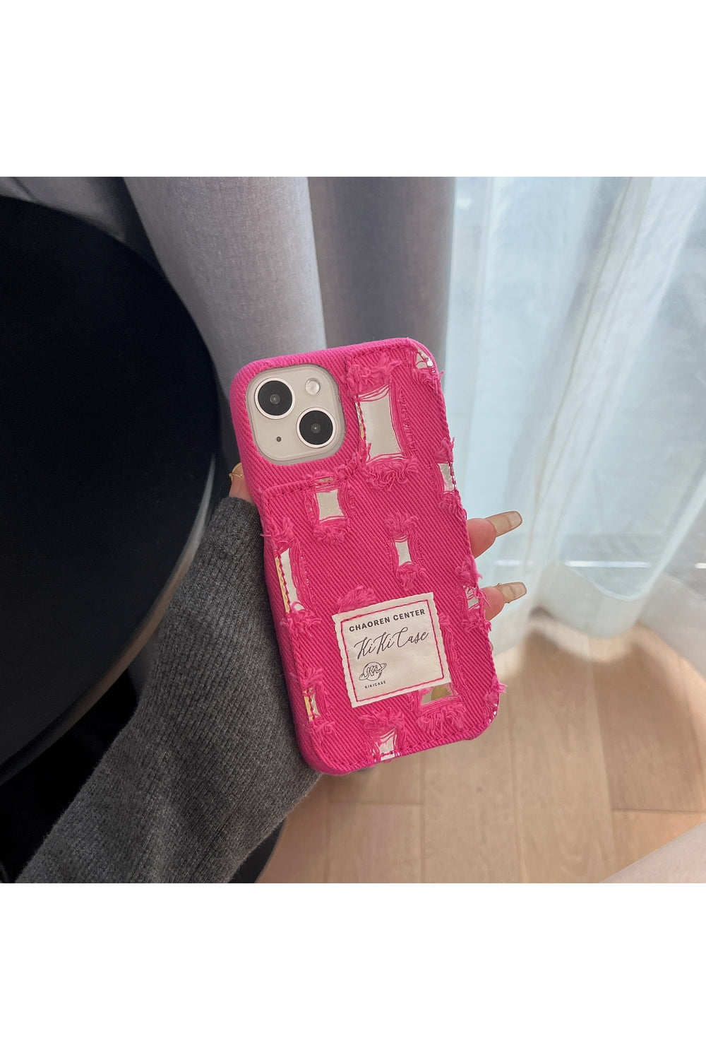 Y2k Ragged Denim Cloth iPhone Case