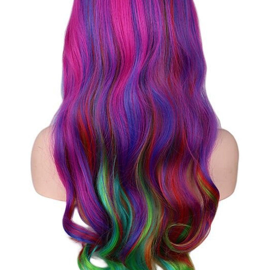 Y2k Rainbow Colorful Long Curly Wig