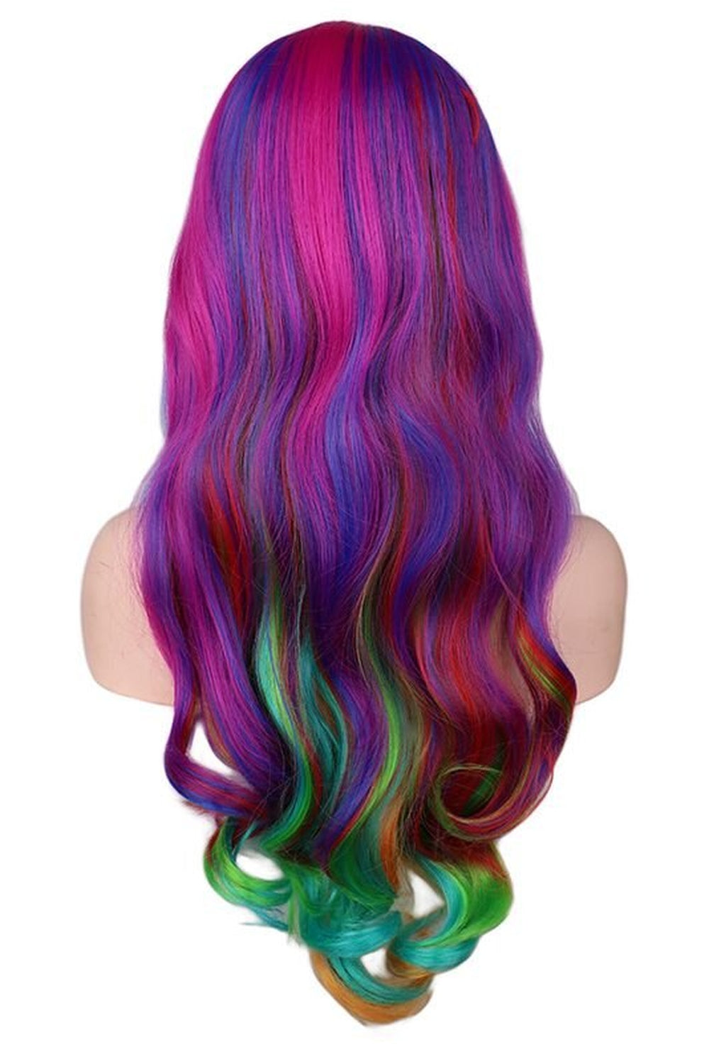 Y2k Rainbow Colorful Long Curly Wig