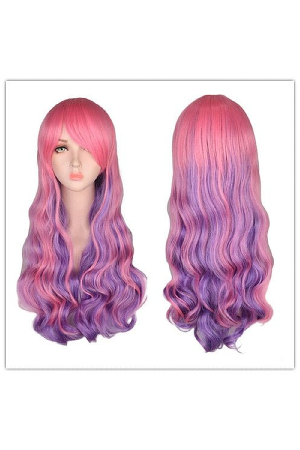 Y2k Rainbow Colorful Long Curly Wig
