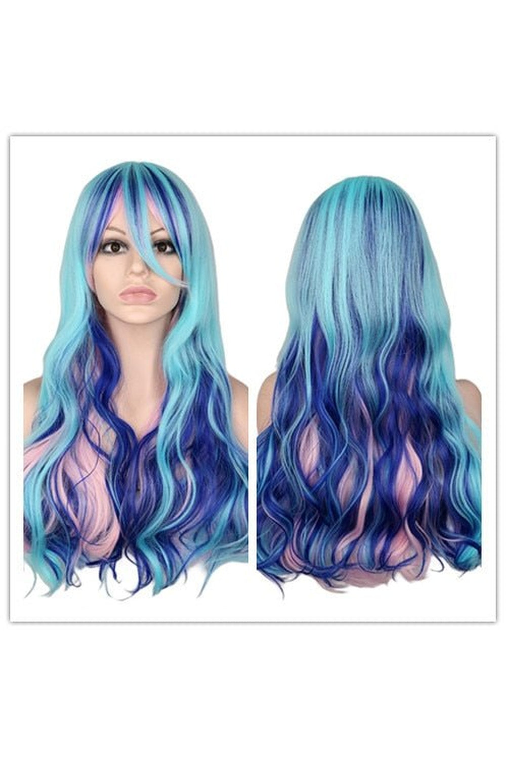 Y2k Rainbow Colorful Long Curly Wig